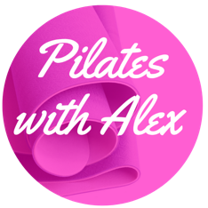 Pilates with Alex round pink logo 
